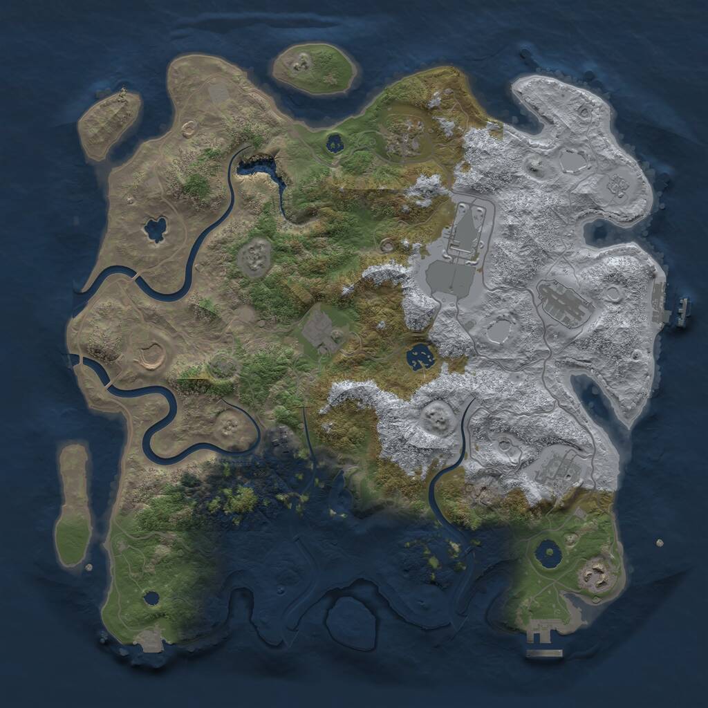 Rust Map: Procedural Map, Size: 4000, Seed: 584808035, 15 Monuments