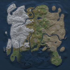 Thumbnail Rust Map: Procedural Map, Size: 4000, Seed: 912834, 16 Monuments