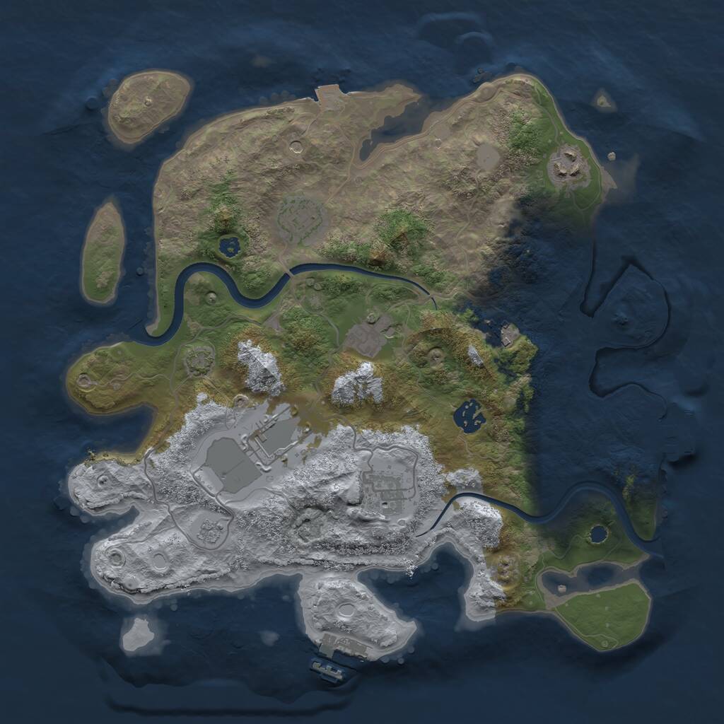 Rust Map: Procedural Map, Size: 3500, Seed: 1145110802, 13 Monuments