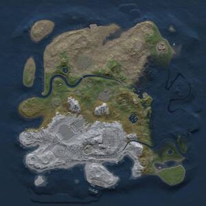 Thumbnail Rust Map: Procedural Map, Size: 3500, Seed: 1145110802, 13 Monuments