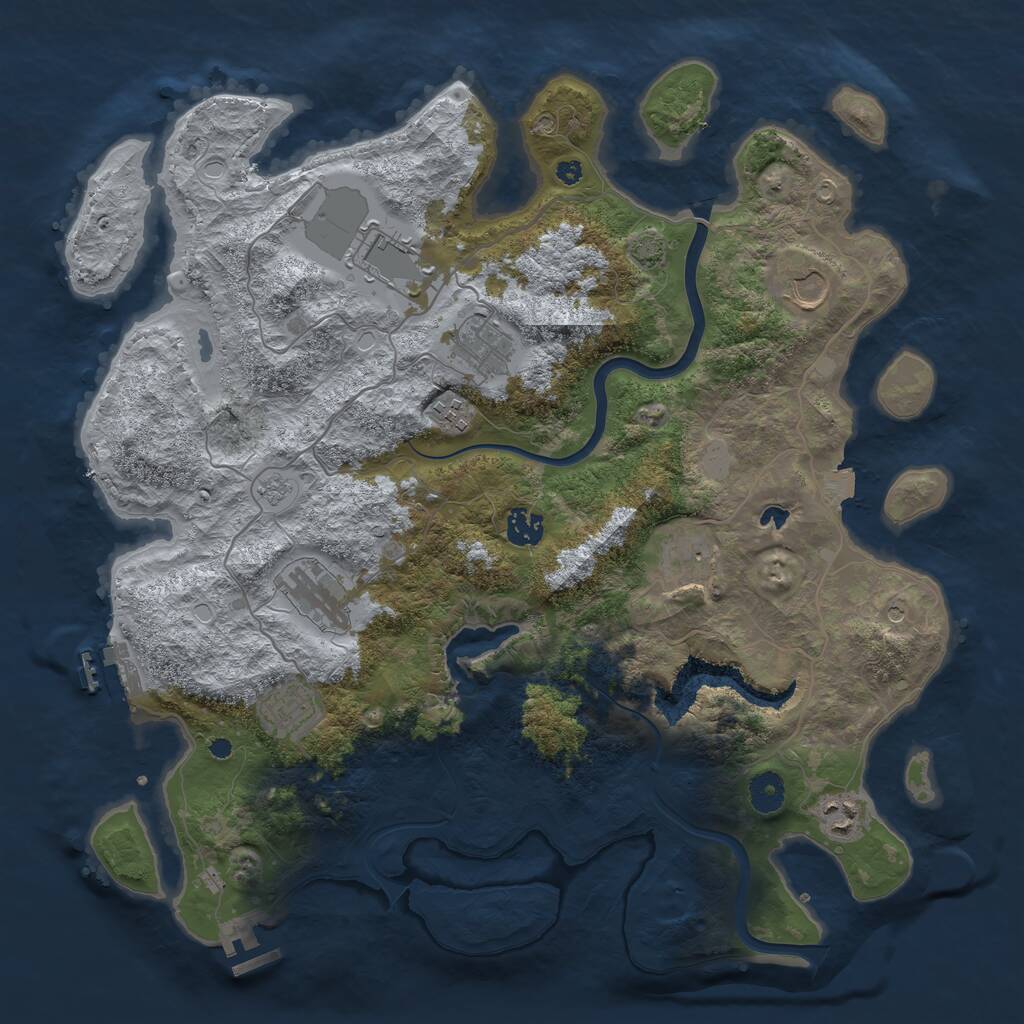 Rust Map: Procedural Map, Size: 4000, Seed: 1698251874, 15 Monuments