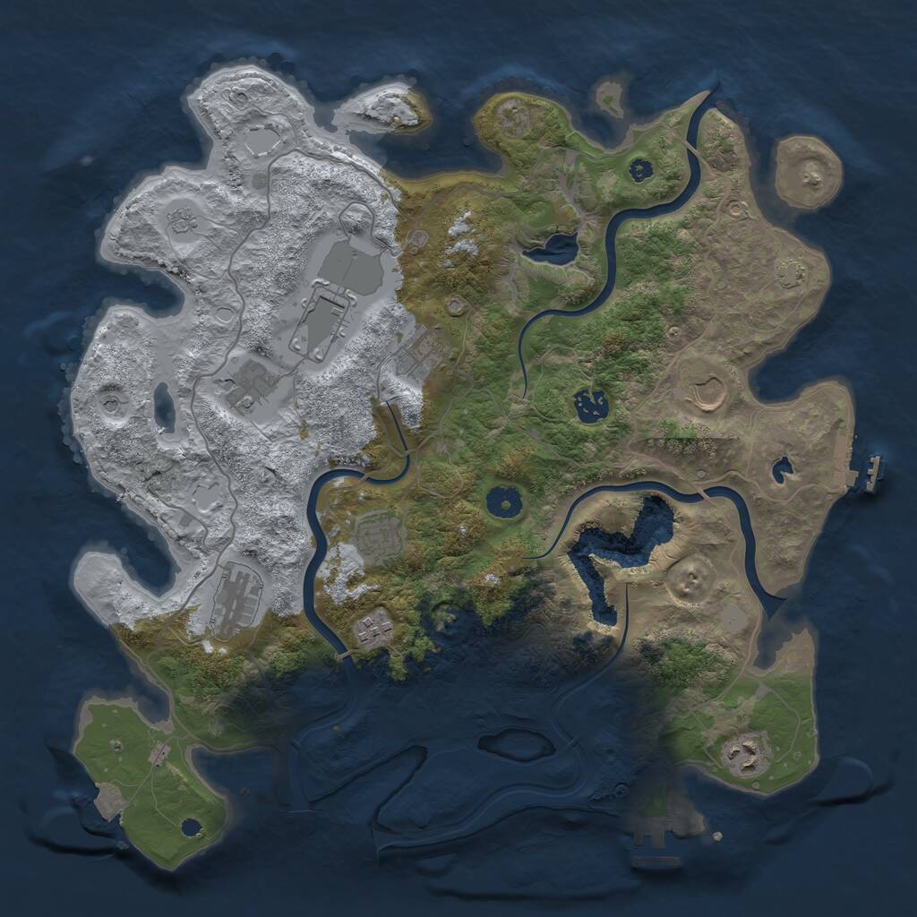 Rust Map: Procedural Map, Size: 4000, Seed: 358581955, 15 Monuments