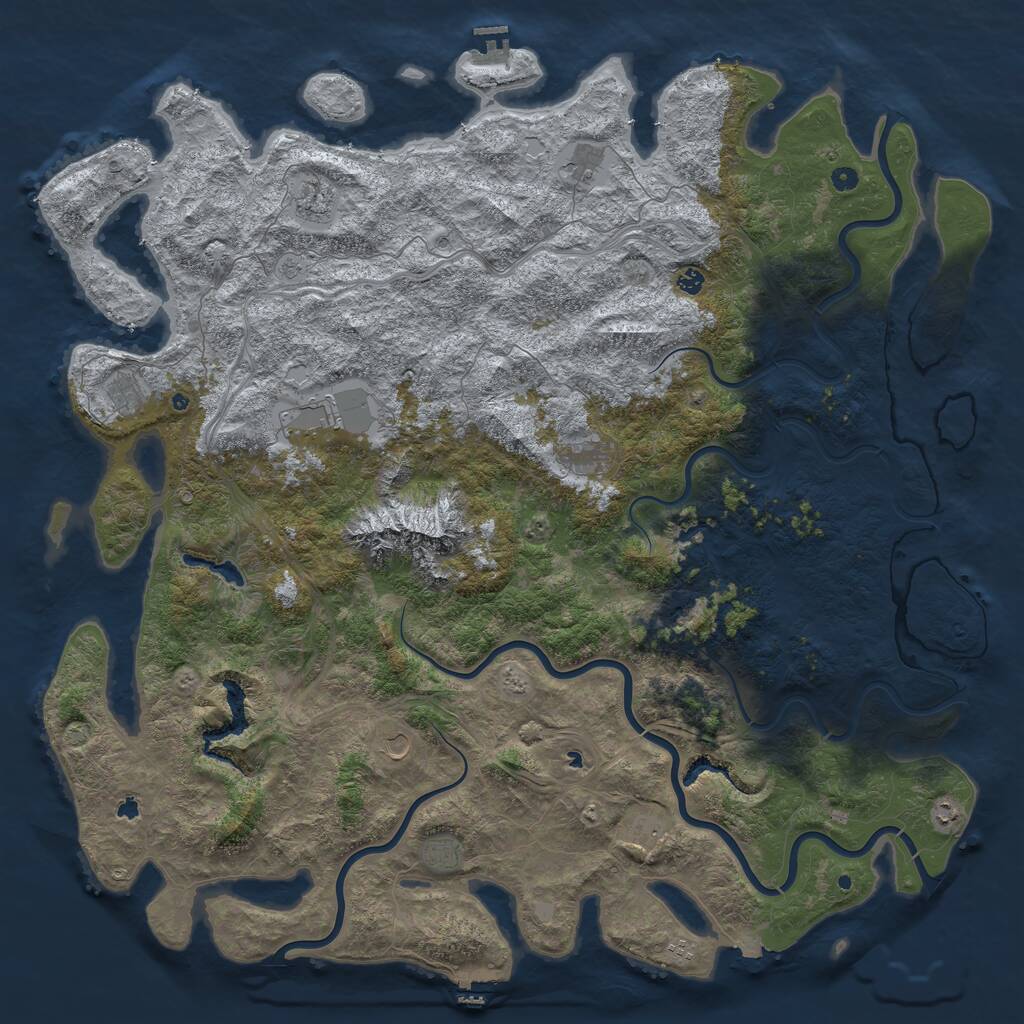 Rust Map: Procedural Map, Size: 6000, Seed: 483157, 17 Monuments