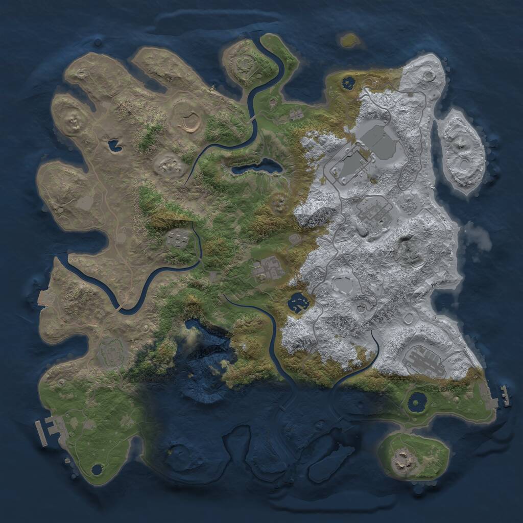 Rust Map: Procedural Map, Size: 4000, Seed: 1432079580, 15 Monuments
