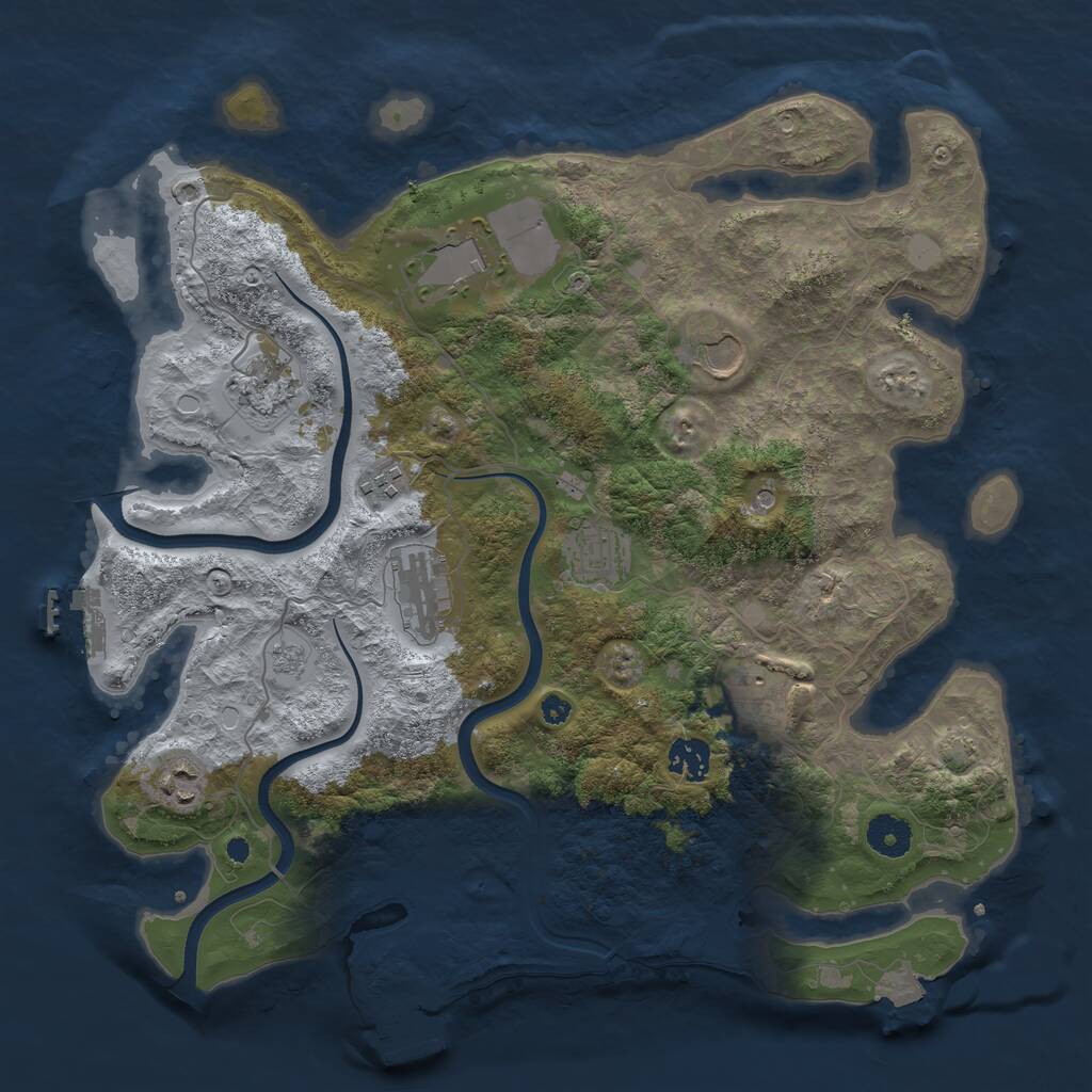 Rust Map: Procedural Map, Size: 3750, Seed: 9326, 15 Monuments