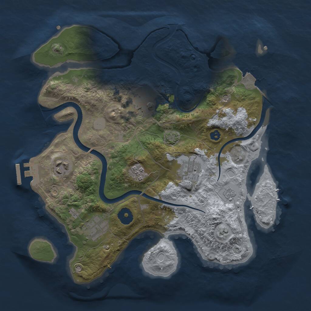 Rust Map: Procedural Map, Size: 3000, Seed: 8746513, 10 Monuments