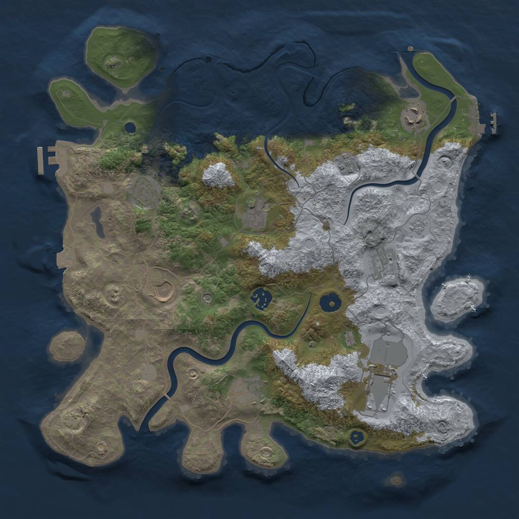 Rust Map: Procedural Map, Size: 3800, Seed: 1655691070, 15 Monuments