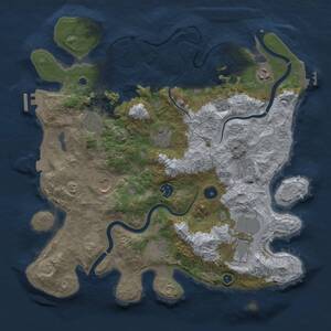 Thumbnail Rust Map: Procedural Map, Size: 3800, Seed: 1655691070, 15 Monuments
