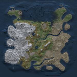 Thumbnail Rust Map: Procedural Map, Size: 3500, Seed: 1338915992, 15 Monuments