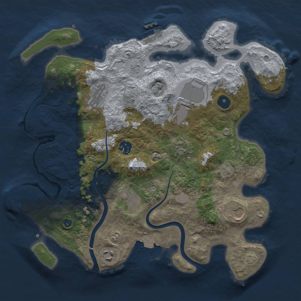 Rust Map: Procedural Map, Size: 3500, Seed: 151234124, 14 Monuments