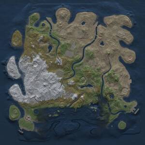 Thumbnail Rust Map: Procedural Map, Size: 4500, Seed: 389866301, 17 Monuments