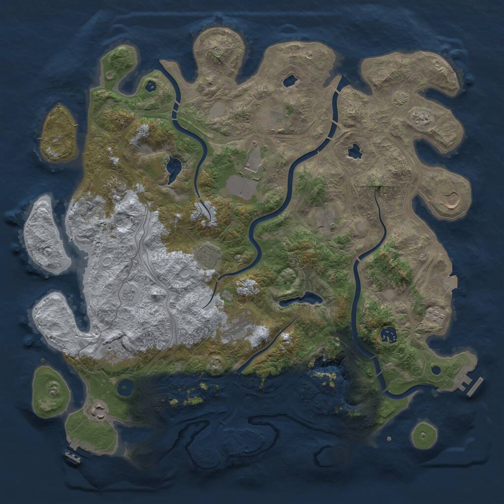 Rust Map: Procedural Map, Size: 4500, Seed: 389866301, 17 Monuments