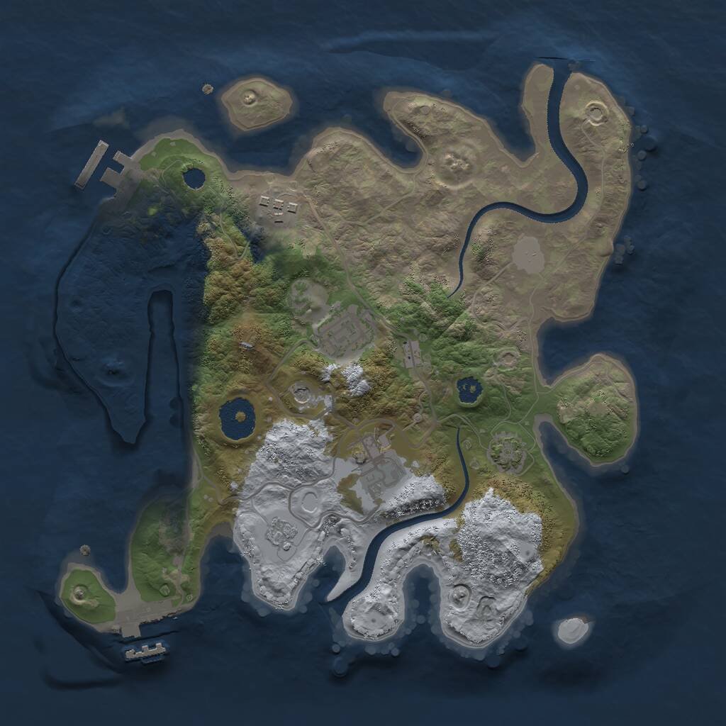 Rust Map: Procedural Map, Size: 2800, Seed: 1804323456, 9 Monuments