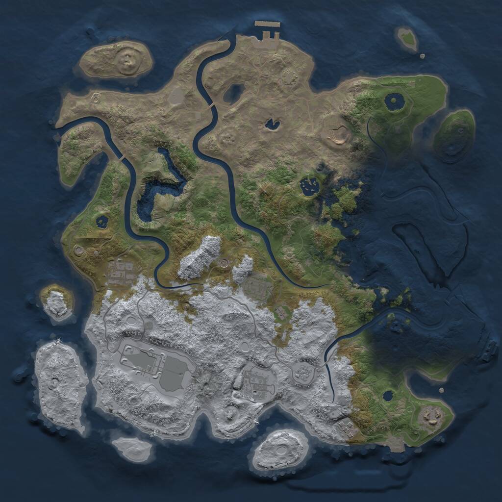 Rust Map: Procedural Map, Size: 4000, Seed: 2141241234, 14 Monuments