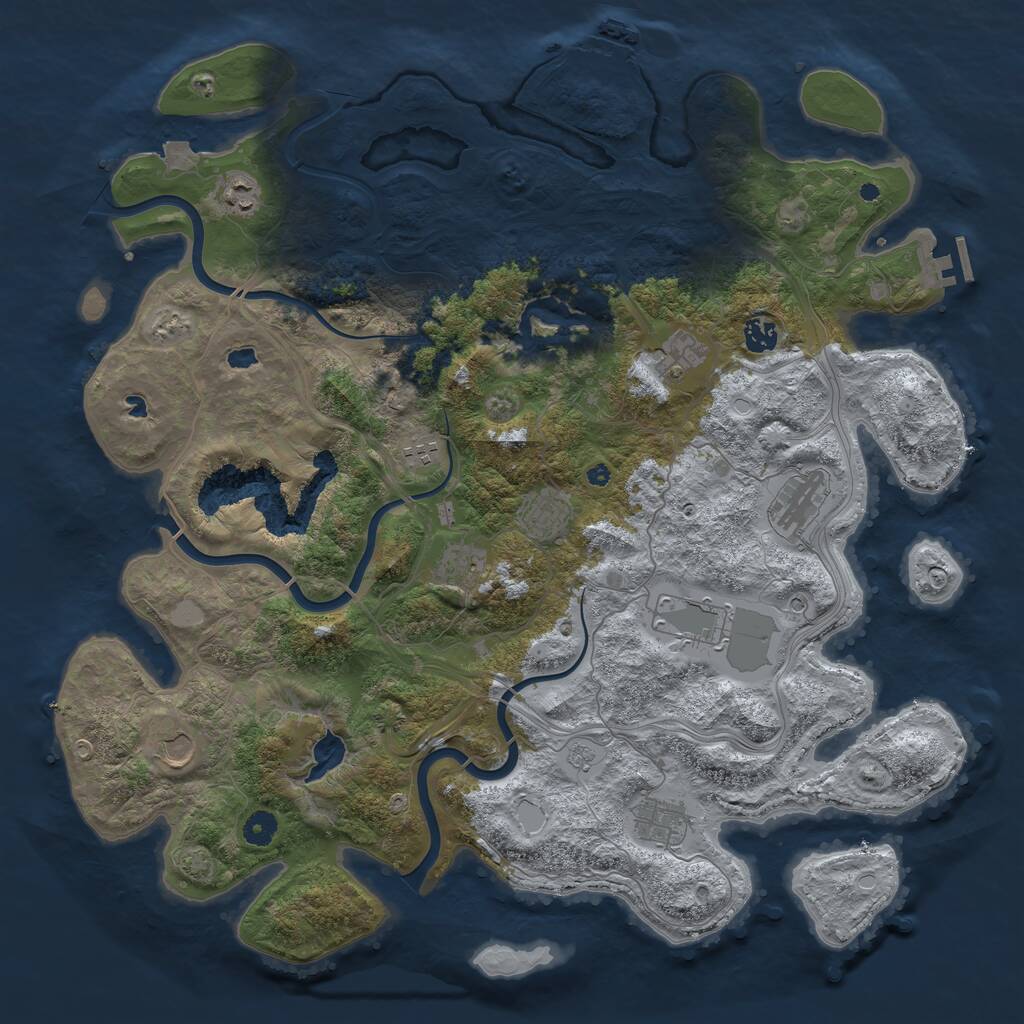 Rust Map: Procedural Map, Size: 4500, Seed: 1348125104, 16 Monuments