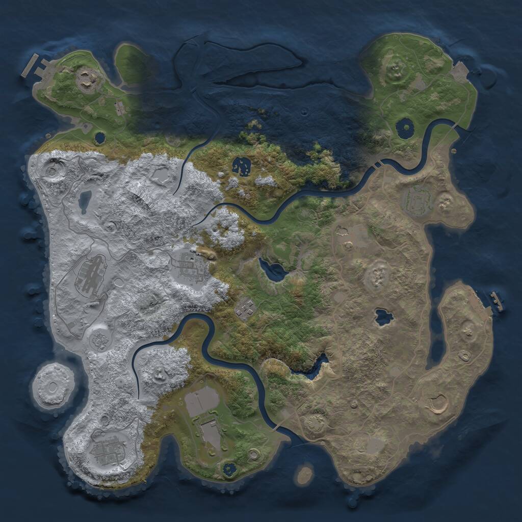 Rust Map: Procedural Map, Size: 4000, Seed: 2056014446, 16 Monuments