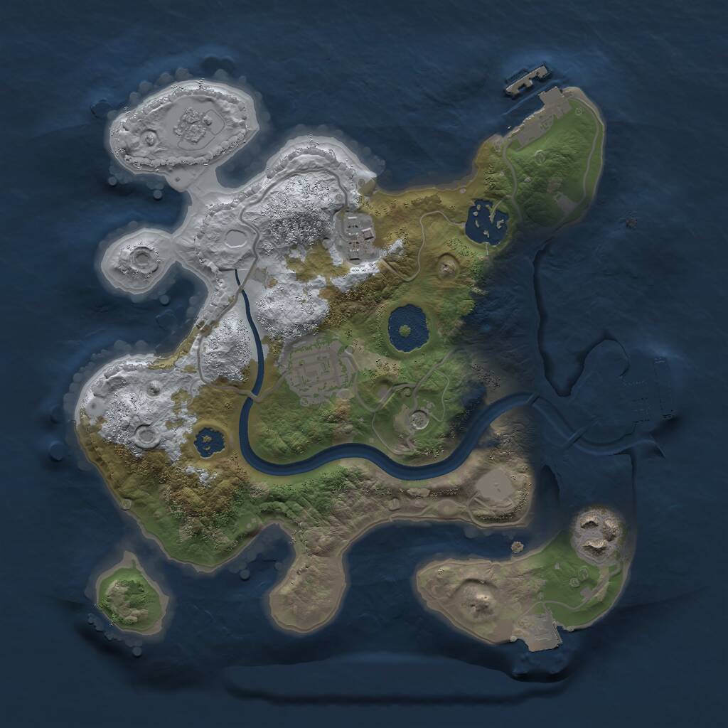 Rust Map: Procedural Map, Size: 2500, Seed: 1333646488, 9 Monuments