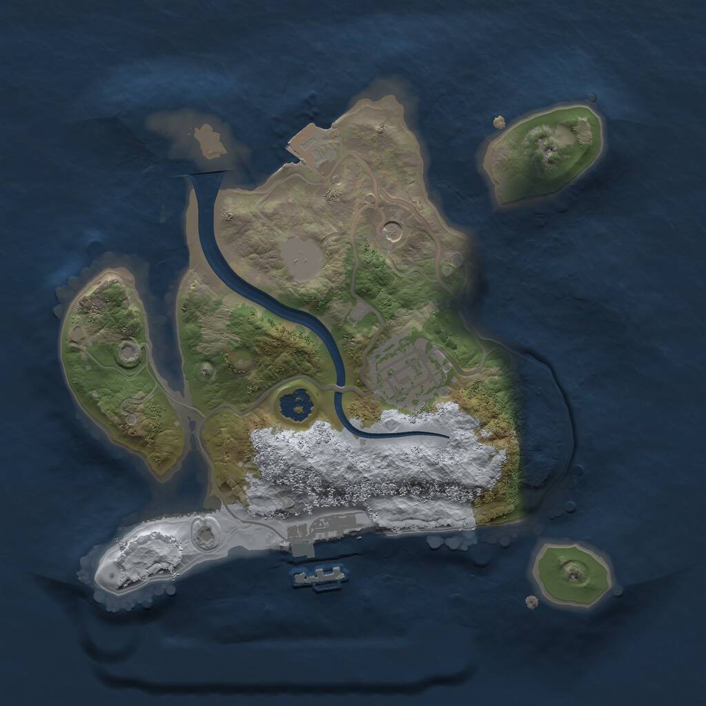 Rust Map: Procedural Map, Size: 2200, Seed: 924215236, 4 Monuments