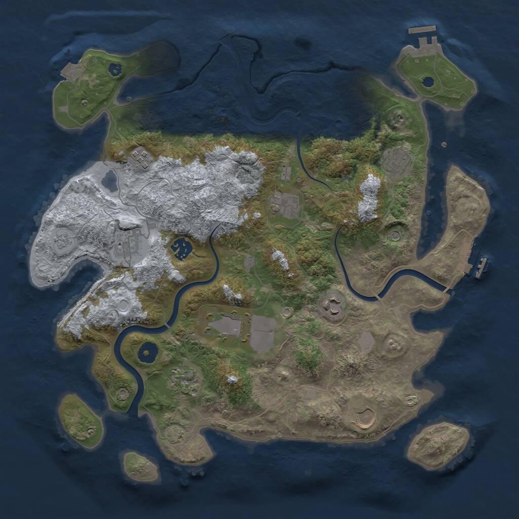 Rust Map: Procedural Map, Size: 3800, Seed: 882026, 15 Monuments