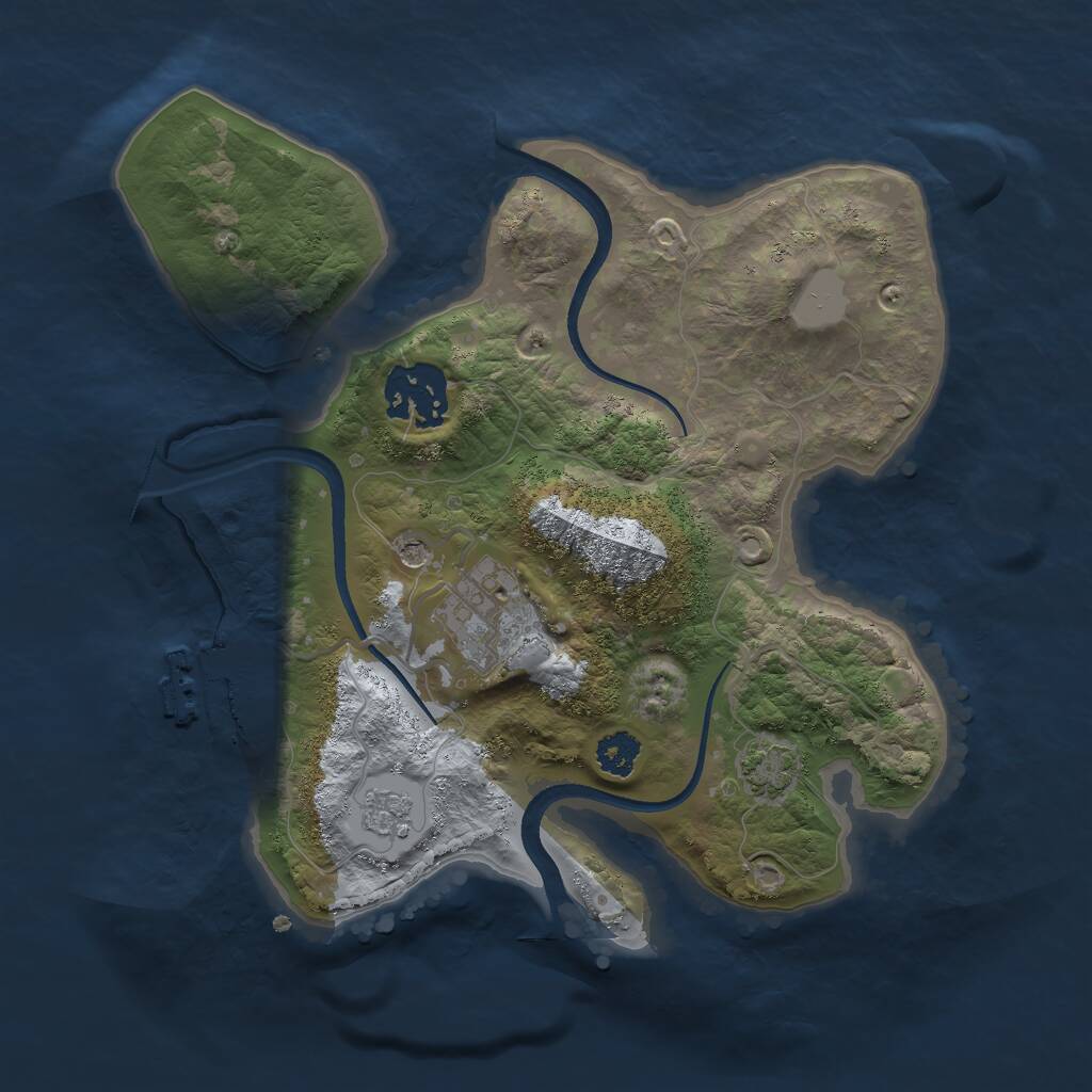 Rust Map: Procedural Map, Size: 2500, Seed: 1517392348, 7 Monuments
