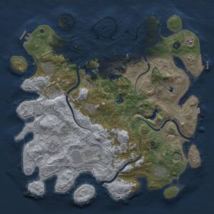 Thumbnail Rust Map: Procedural Map, Size: 4300, Seed: 747854678, 16 Monuments