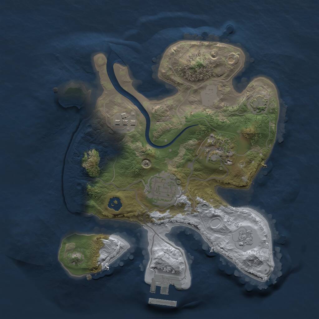 Rust Map: Procedural Map, Size: 2300, Seed: 1124452257, 7 Monuments