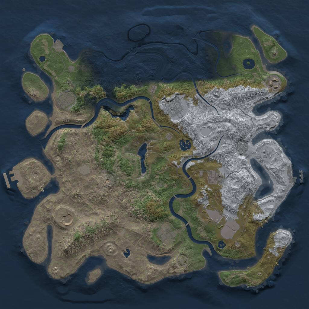 Rust Map: Procedural Map, Size: 4000, Seed: 10530387, 15 Monuments