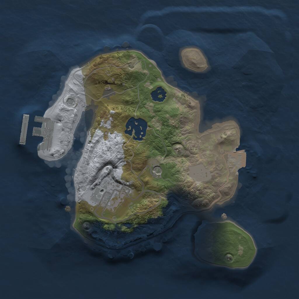 Rust Map: Procedural Map, Size: 2000, Seed: 165543281, 5 Monuments