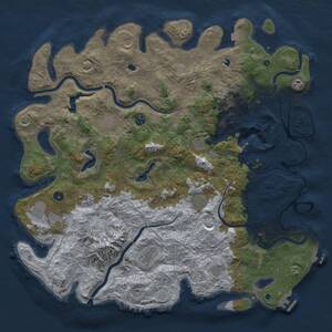 Thumbnail Rust Map: Procedural Map, Size: 5000, Seed: 1013541116, 17 Monuments