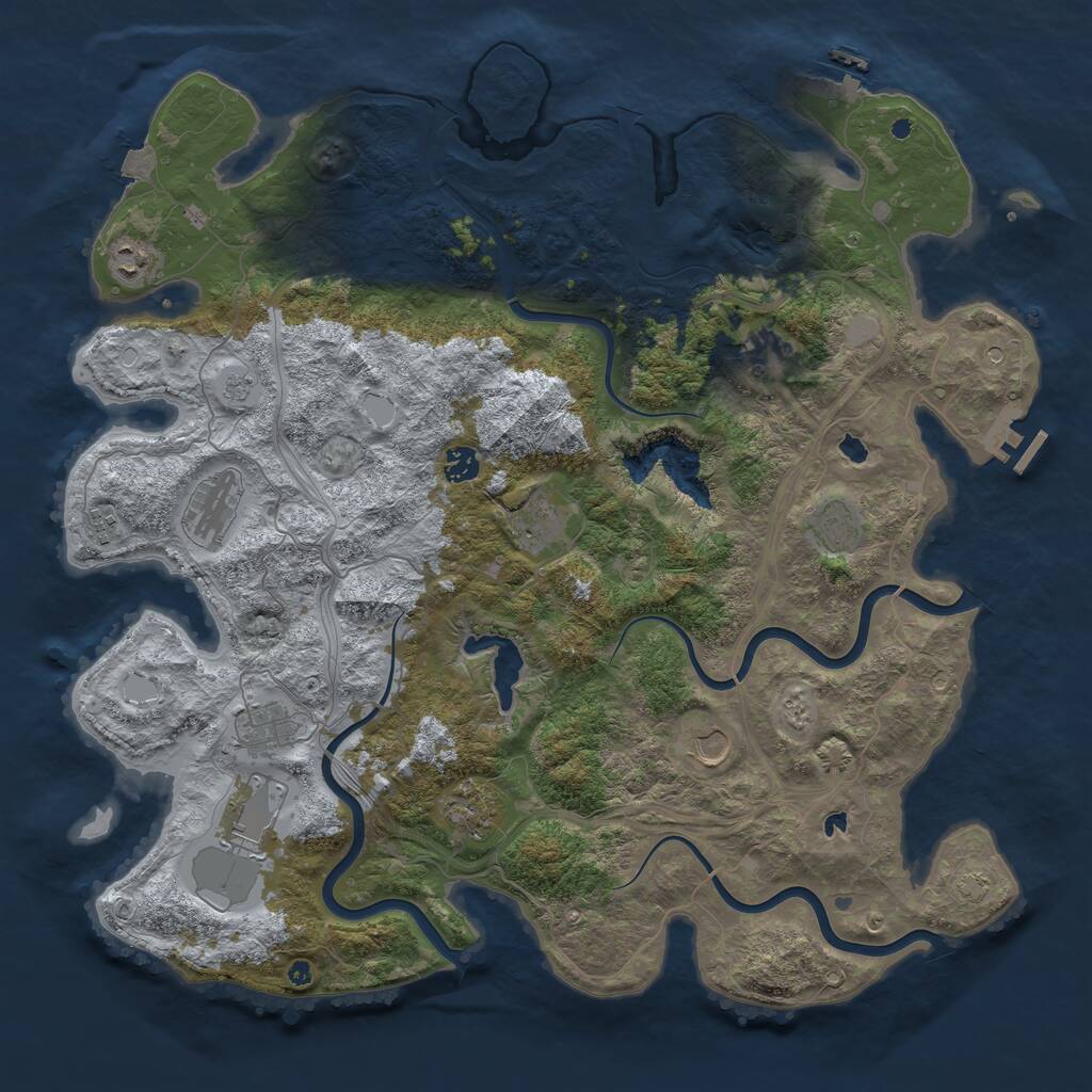 Rust Map: Procedural Map, Size: 4500, Seed: 427819735, 17 Monuments