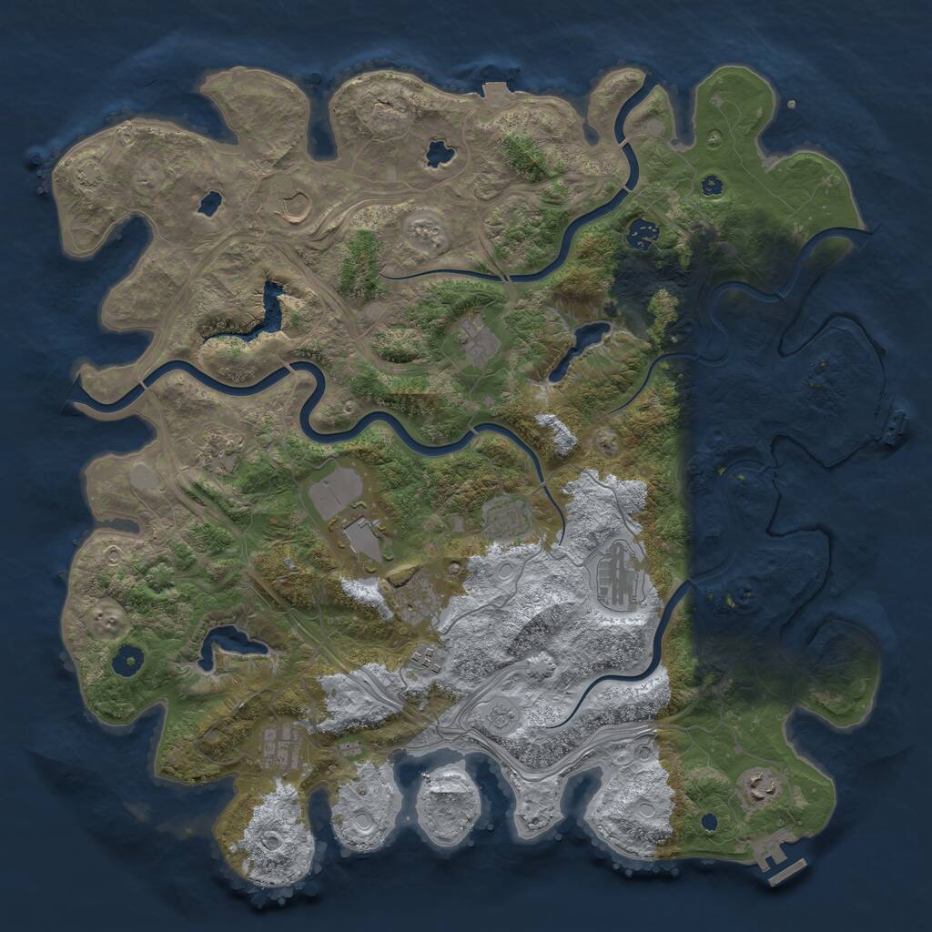Rust Map: Procedural Map, Size: 4500, Seed: 1871009210, 17 Monuments