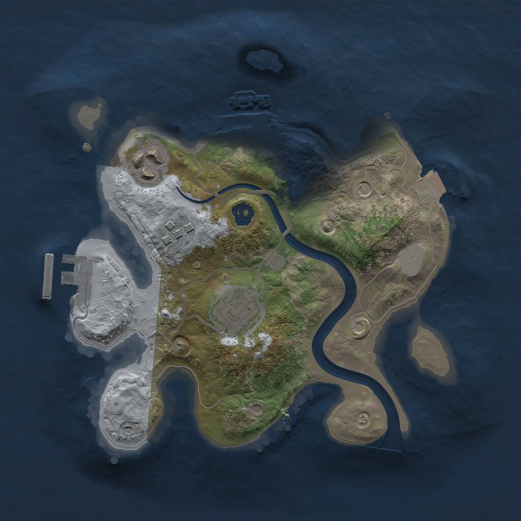 Rust Map: Procedural Map, Size: 2300, Seed: 1459393561, 7 Monuments