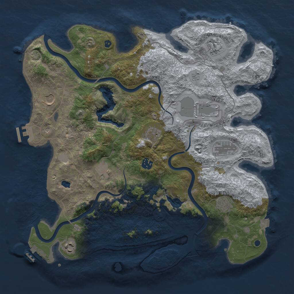 Rust Map: Procedural Map, Size: 4000, Seed: 1357911, 16 Monuments