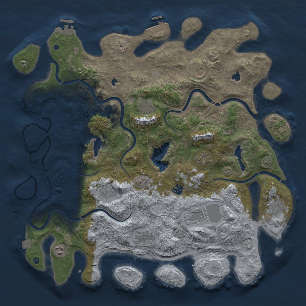 Rust Map: Procedural Map, Size: 4500, Seed: 982333665, 16 Monuments