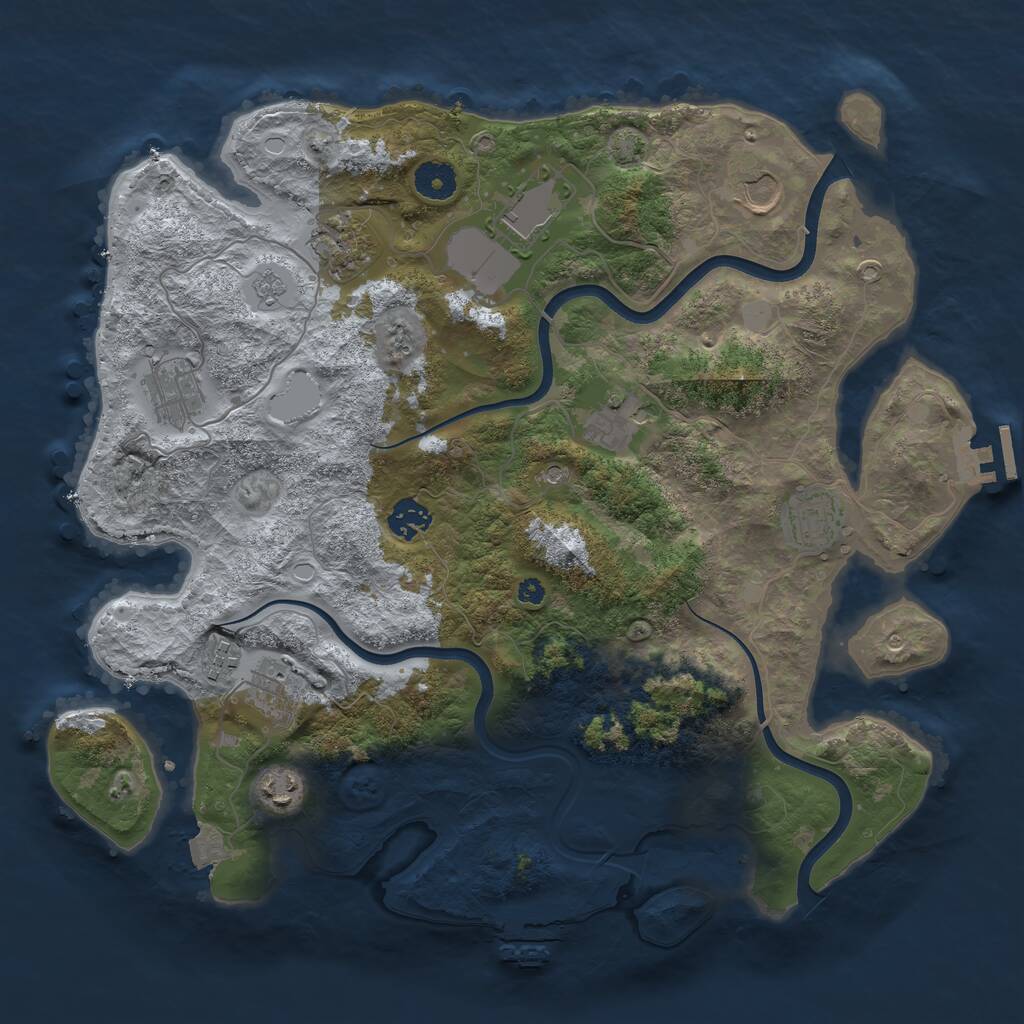 Rust Map: Procedural Map, Size: 3800, Seed: 1556406560, 16 Monuments