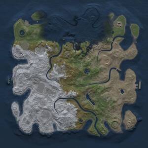 Thumbnail Rust Map: Procedural Map, Size: 4100, Seed: 11432, 16 Monuments