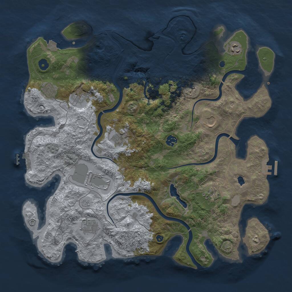 Rust Map: Procedural Map, Size: 4100, Seed: 11432, 16 Monuments