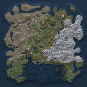 Thumbnail Rust Map: Procedural Map, Size: 4900, Seed: 535517197, 17 Monuments