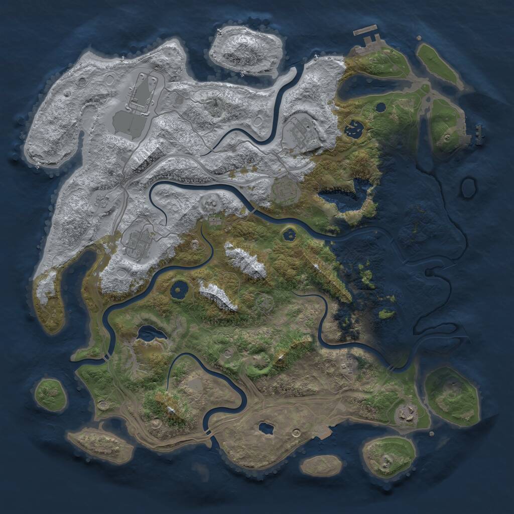 Rust Map: Procedural Map, Size: 4250, Seed: 388796545, 13 Monuments