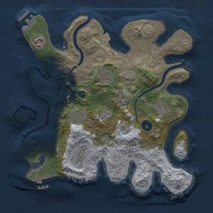 Thumbnail Rust Map: Procedural Map, Size: 3000, Seed: 1750046240, 12 Monuments