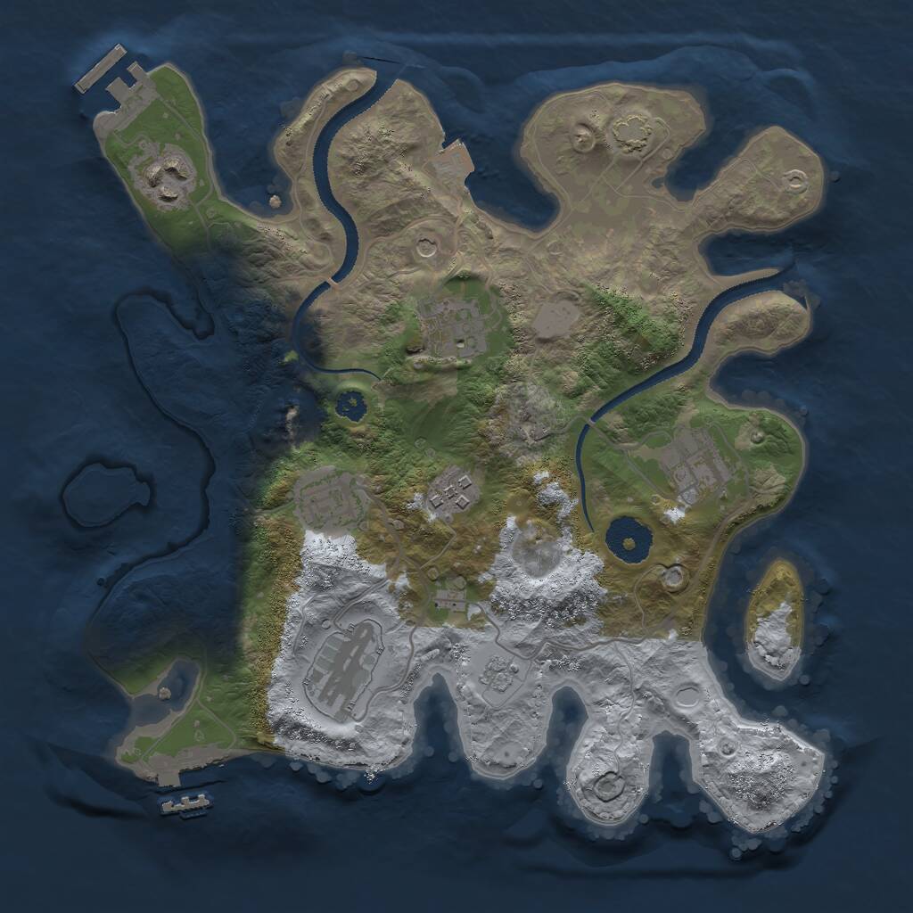 Rust Map: Procedural Map, Size: 3000, Seed: 1750046240, 12 Monuments