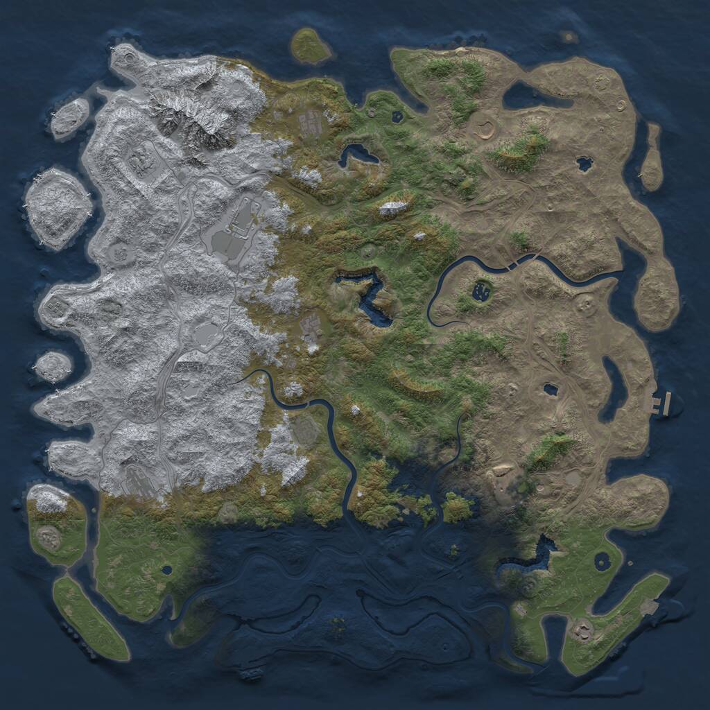 Rust Map: Procedural Map, Size: 6000, Seed: 26482165, 17 Monuments