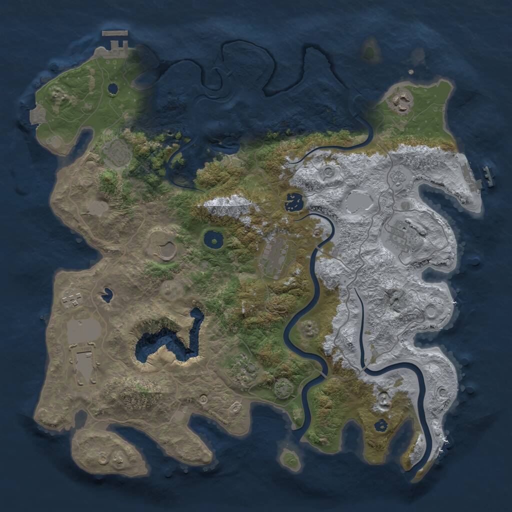 Rust Map: Procedural Map, Size: 4000, Seed: 52673573, 15 Monuments