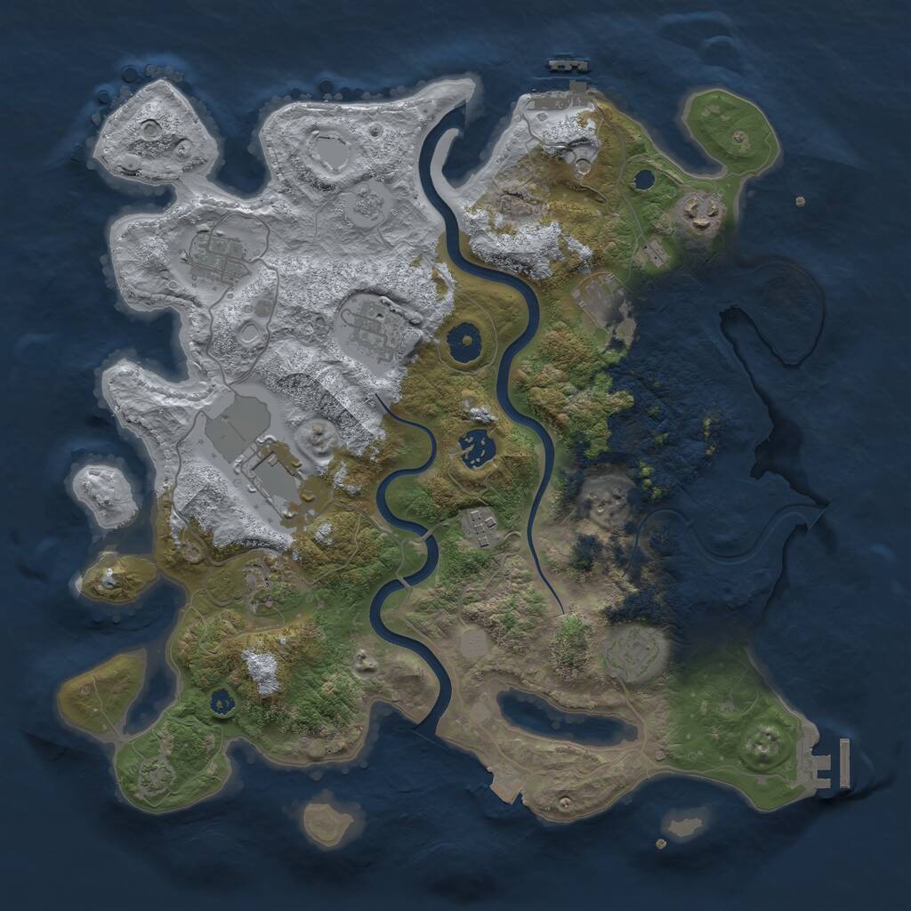 Rust Map: Procedural Map, Size: 3700, Seed: 117782785, 15 Monuments