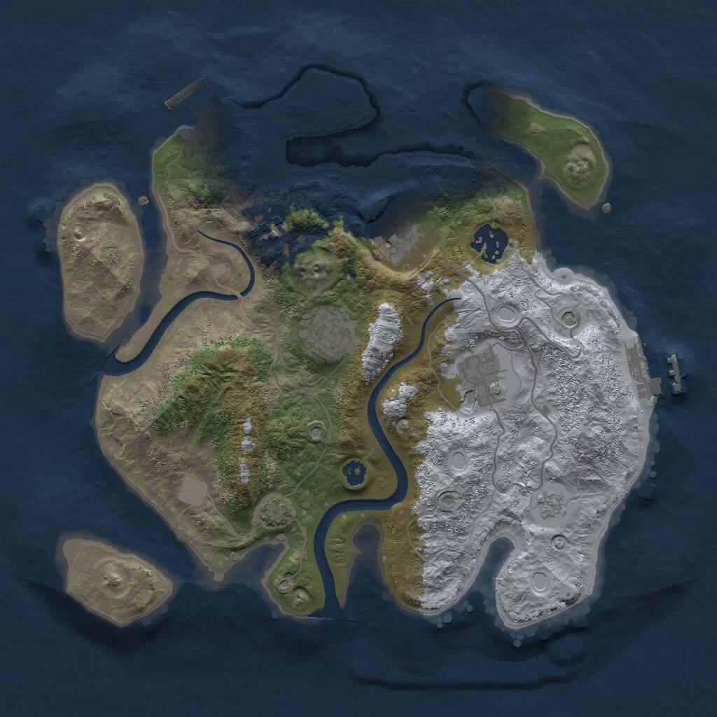 Rust Map: Procedural Map, Size: 3000, Seed: 48927, 11 Monuments
