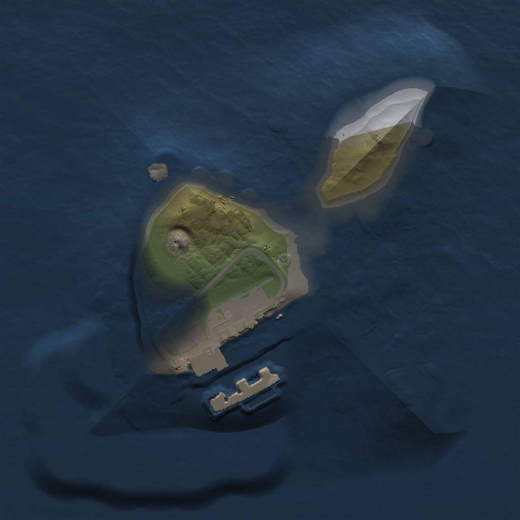 Rust Map: Procedural Map, Size: 1099, Seed: 1, 2 Monuments