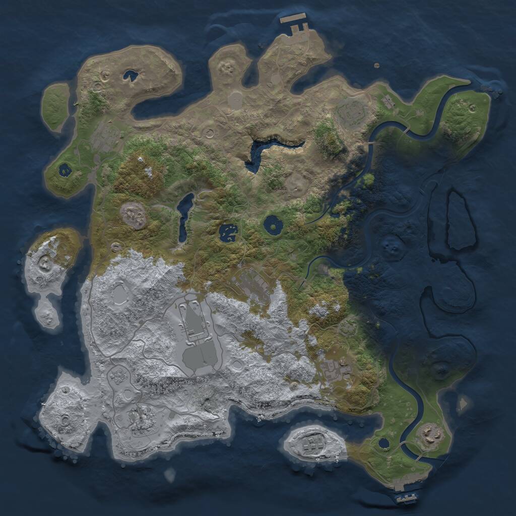 Rust Map: Procedural Map, Size: 4000, Seed: 9576765, 15 Monuments