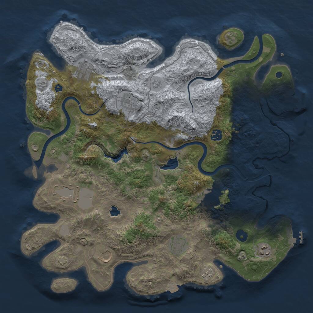Rust Map: Procedural Map, Size: 4000, Seed: 593995345, 15 Monuments