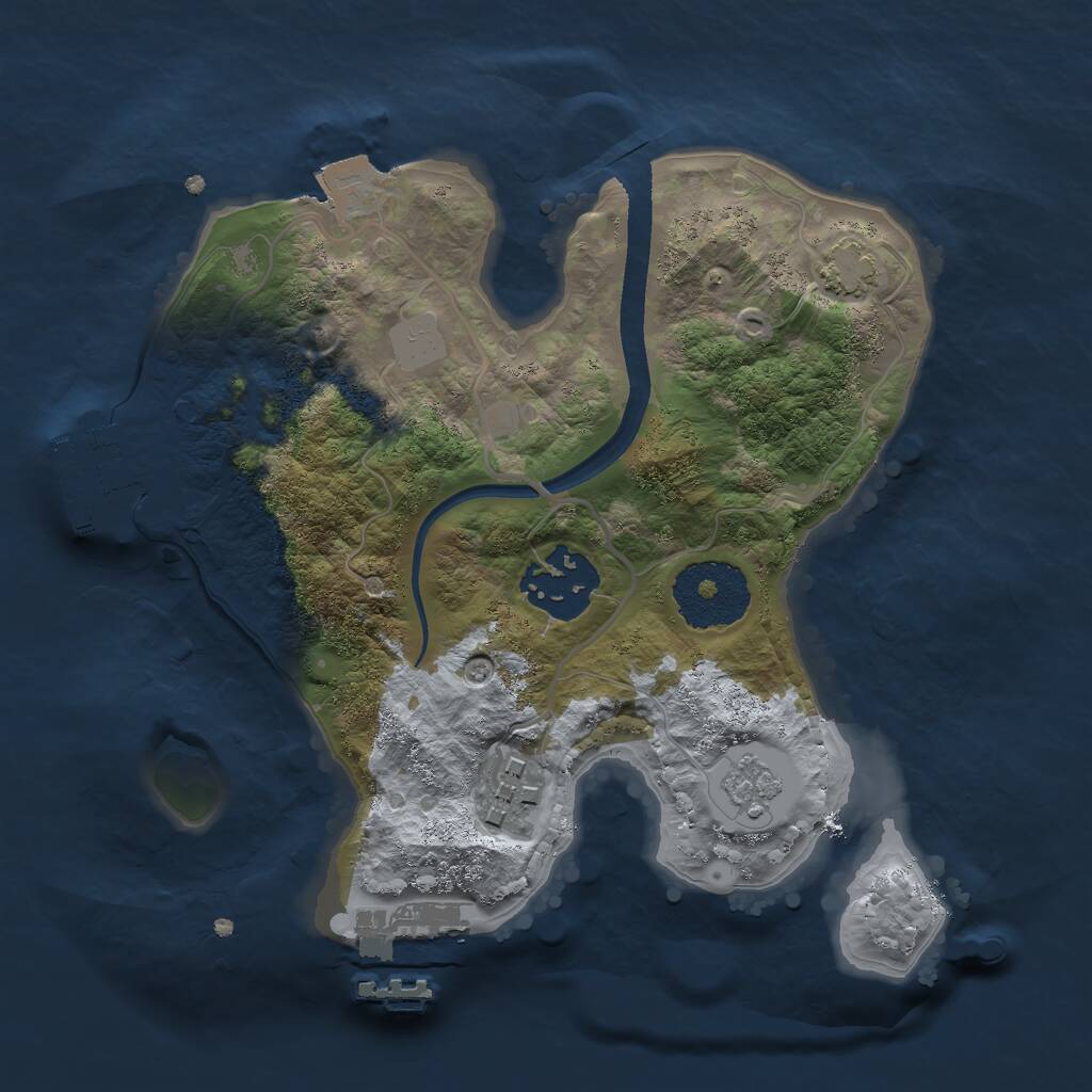 Rust Map: Procedural Map, Size: 2289, Seed: 50000, 7 Monuments