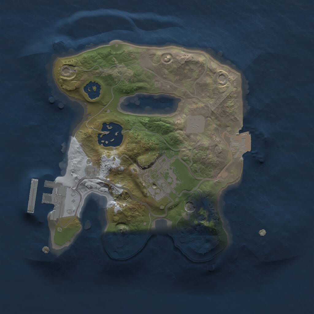 Rust Map: Procedural Map, Size: 1850, Seed: 691276021, 5 Monuments